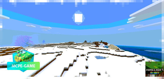 Screenshots of 8-bit shaders in Minecraft PE