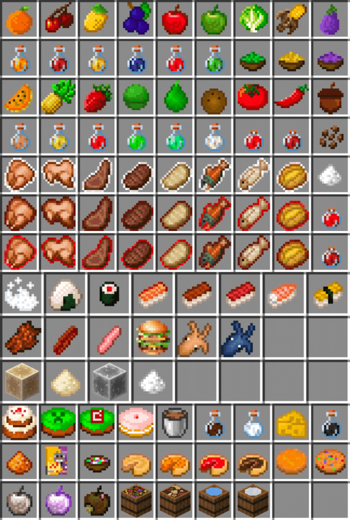 minecraft all food