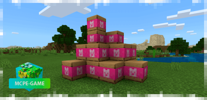 Pink Lucky Block with plush toys