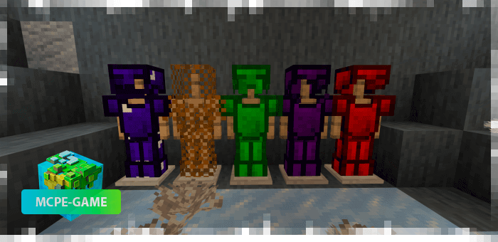 New Armor from the Cave Enhancements mod on Minecraft PE