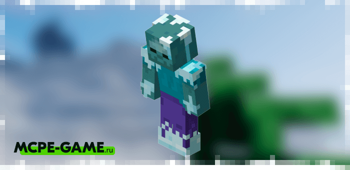 Frozen Zombie from The Frosted Expansion Pack in Minecraft PE