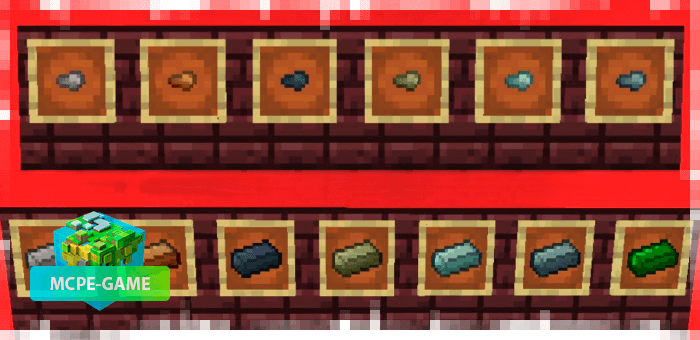 New metal ingots and nuggets from Nether Ores for Minecraft PE