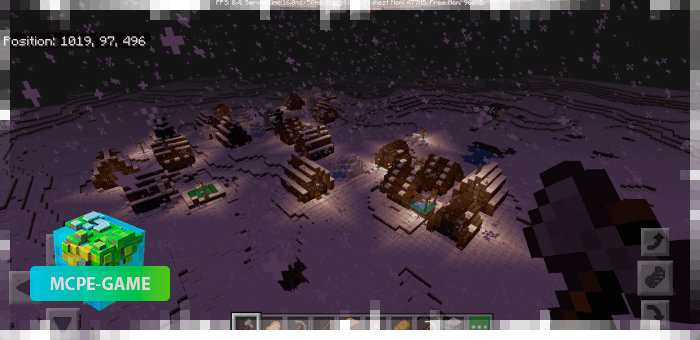 Snow Sid with two villages and a cave