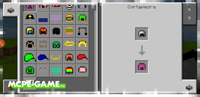 Recipes for crafting new clothes and costumes from the Dharkcraft Clothes mod in Minecraft PE