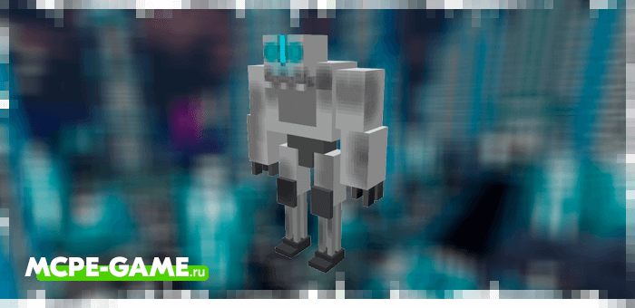 Robot Golem from the Robotic Revolution robot mod in Minecraft PE