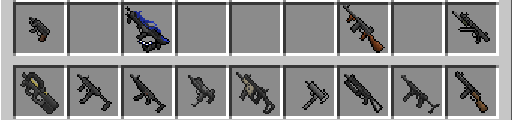 Semi-automatic weapons from the Actual Guns mod in Minecraft PE