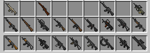 Automatic rifles from the Actual Guns mod in Minecraft PE
