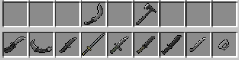 Close Combat Weapons from the Actual Guns mod on Minecraft PE