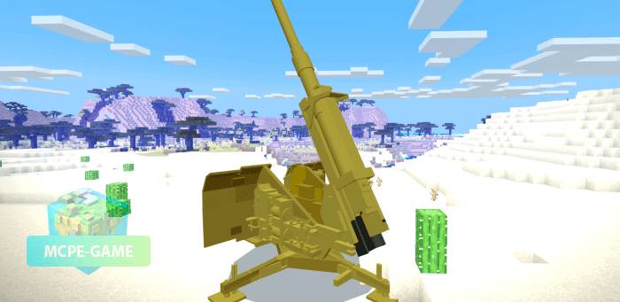 88mm FlaK anti-aircraft gun in Minecraft PE
