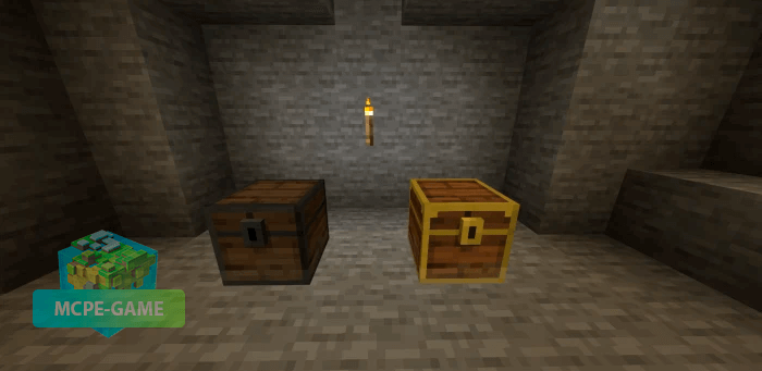 Chests from the Cave Update mod for Minecraft PE