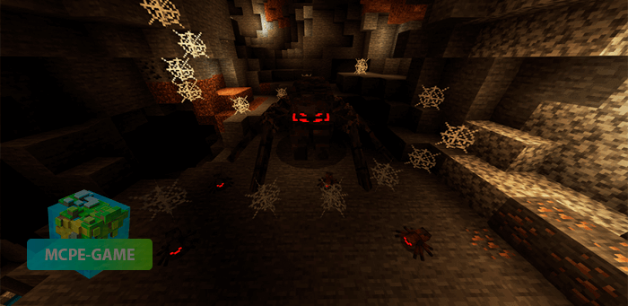 Womb spiders from the Cave Update mod for Minecraft PE