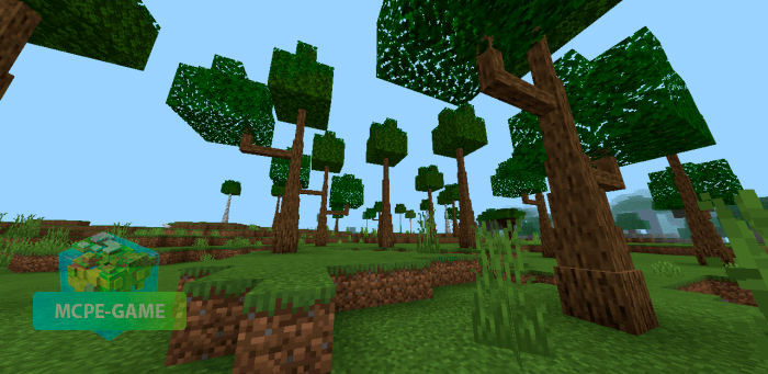 Tree felling animation mod for Minecraft PE