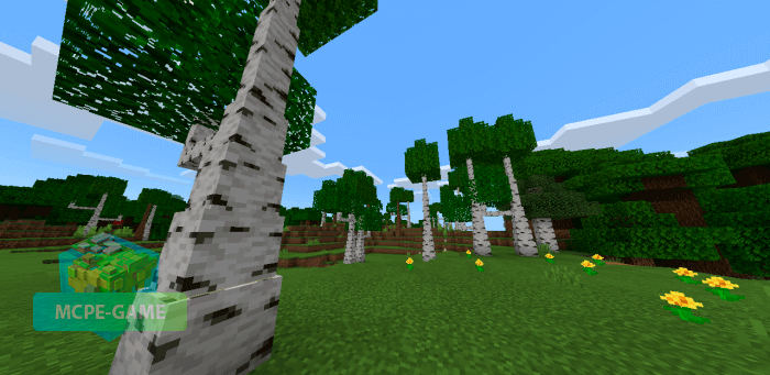 Tree felling animation mod for Minecraft PE