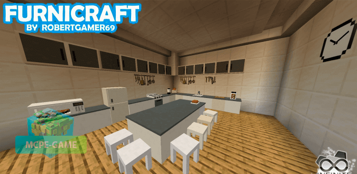 Furniture from the Furnicraft mod in Minecraft PE