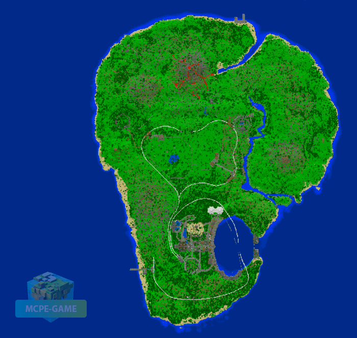 Jurassic World map for Minecraft PE