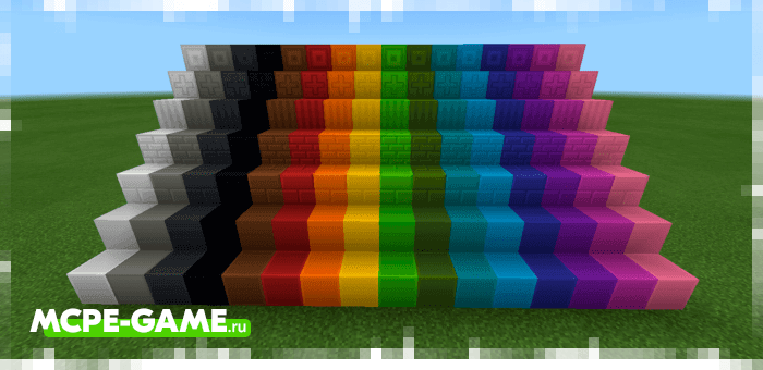 Plastic Blocks from the Modern Blocks mod in Minecraft