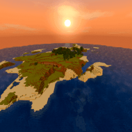 Сид на большой остров с ущельем для Minecraft PE