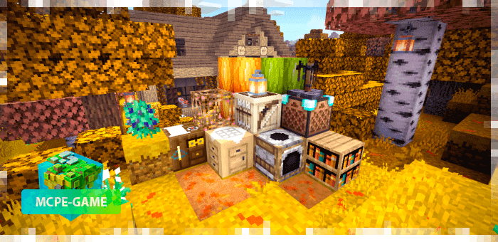Workbenches and tools from the Minecraft PE Autumn Texturepack