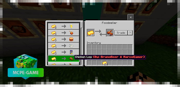 Buying food and drinks from the FoodCraft mod from a resident