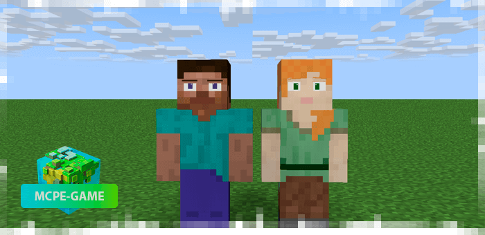 Steve and Alex's partners in Minecraft PE