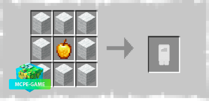 Costume Crafting Recipe from Among Us mod for Minecraft PE