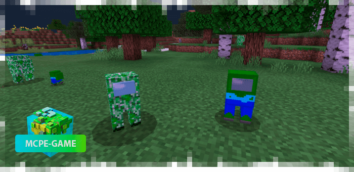 New pets from the Among Us mod for Minecraft PE