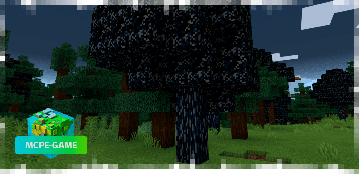 New trees from the Halloween mod in Minecraft PE