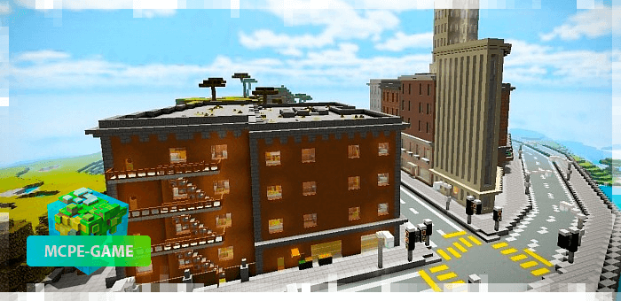 Residential areas of Kresgi City in Minecraft PE