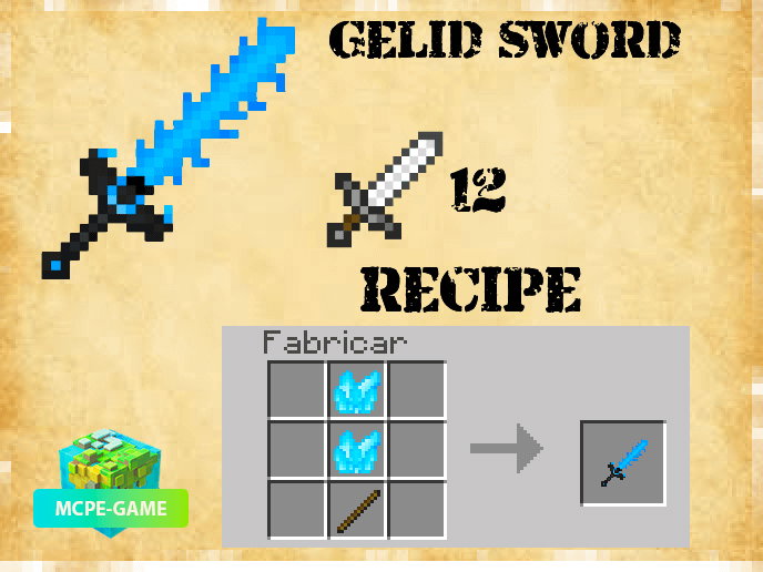 Ice Sword from the Pocket Mythology mod in Minecraft PE