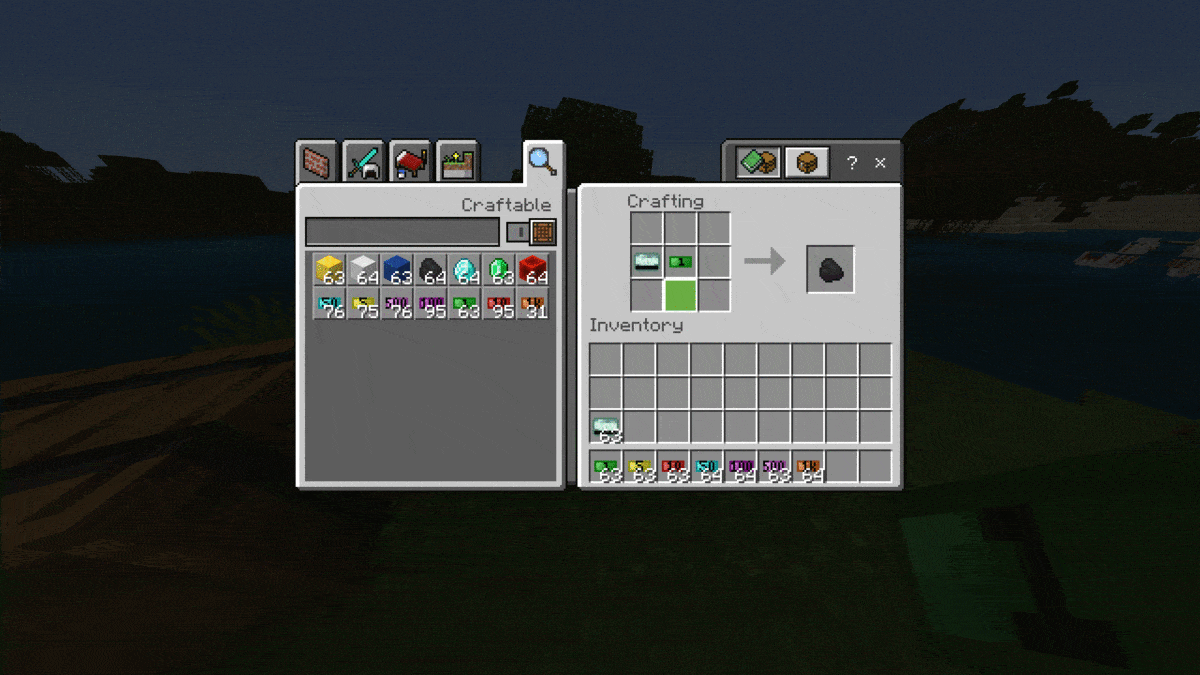 The process of transferring money back into resources with the Advanced Currency mod in Minecraft