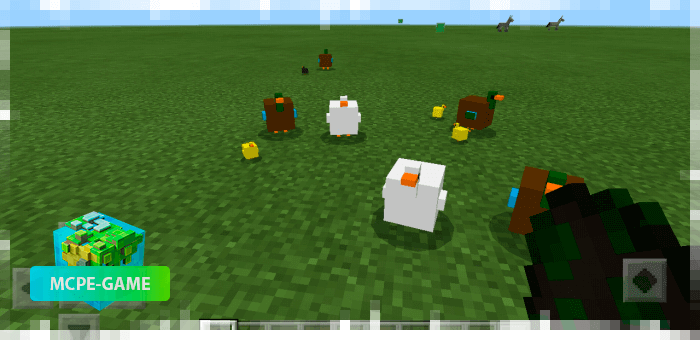Ducks from the BirdsPlus bird mod on Minecraft PE