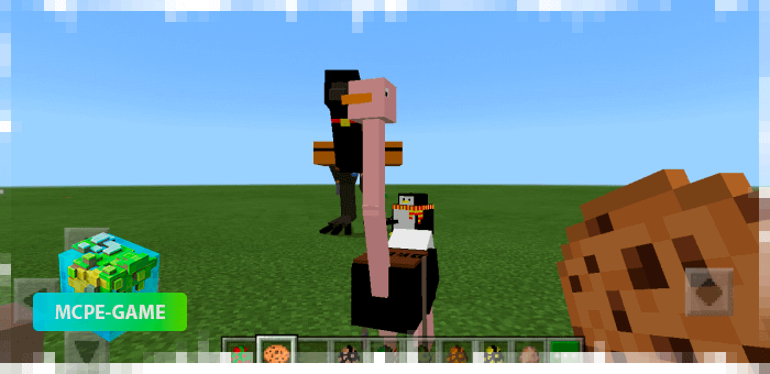 Ostrich from the BirdsPlus bird mod on Minecraft PE