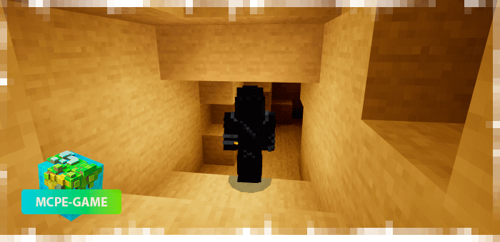 The glow-in-hand torch from the Cave Enhancements mod in Minecraft PE