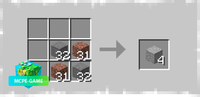 New ores and crafting recipes from the Cavern mod in Minecraft PE