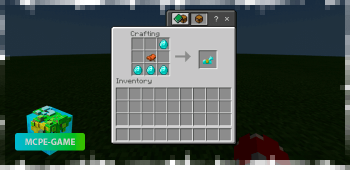 Recipe for Crafting Diamond Horse Armor from the Craftable Horse Armor mod in Minecraft PE