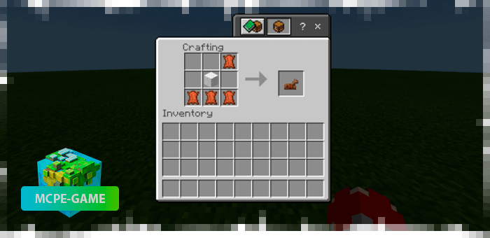 Recipe for Crafting Leather Horse Armor from the Craftable Horse Armor mod in Minecraft PE