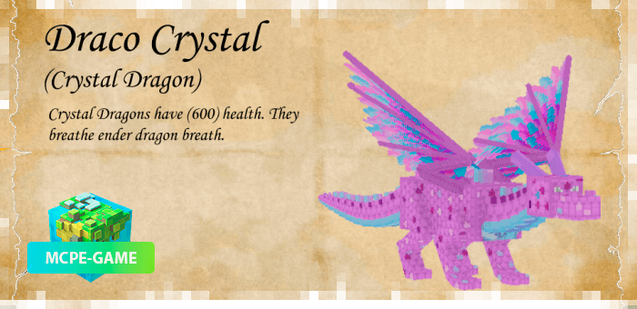 Дракон Кристалл из мода Dragon Mounts 2 на Майнкрафт ПЕ