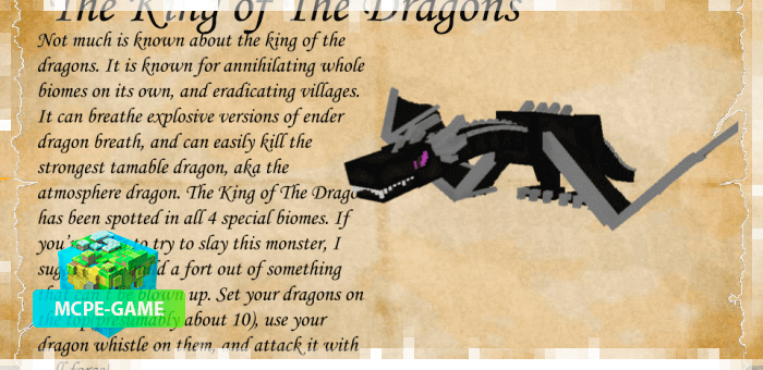 Король драконов из мода Dragon Mounts 2 на Майнкрафт ПЕ