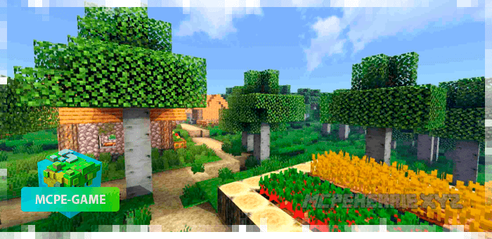 Screenshots of the Minecraft PE world with improved biomes