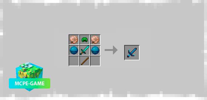 Sword of Water from the Elemental Swords mod in Minecraft PE