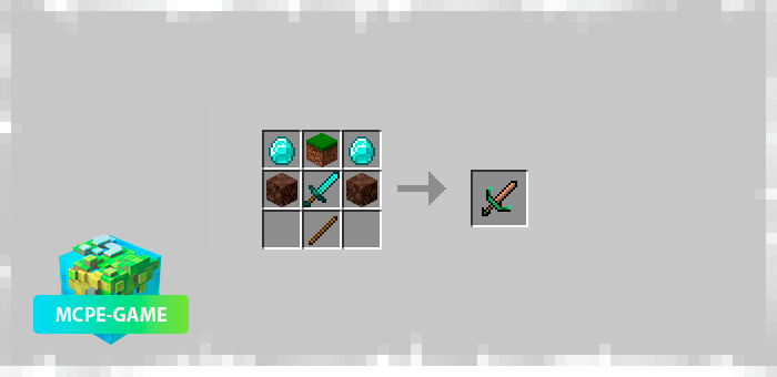 Sword of Earth from the Elemental Swords mod in Minecraft PE