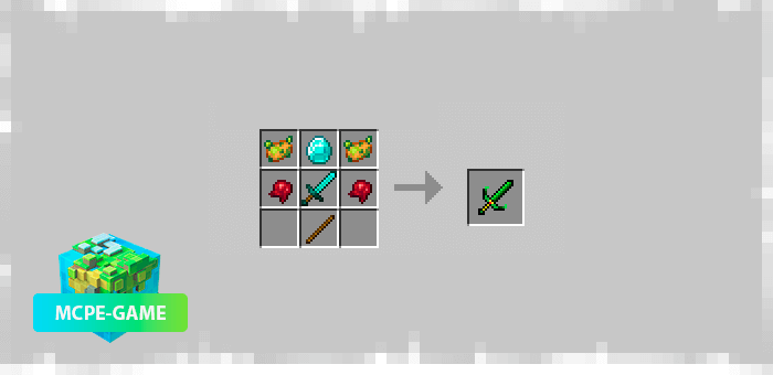 Poison Sword from the Elemental Swords mod in Minecraft PE