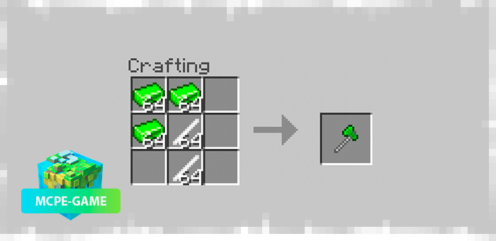 Recipe for uranium axe crafting from More Metals mod