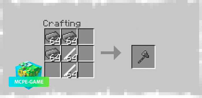 Recipe for steel axe crafting from More Metals mod