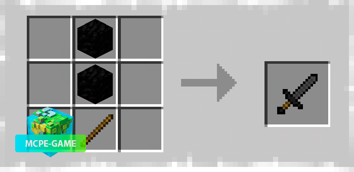 A sword made of blocks of coal