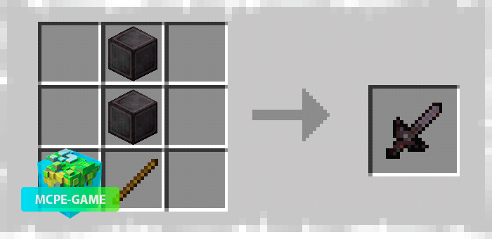 A sword made of neserite blocks