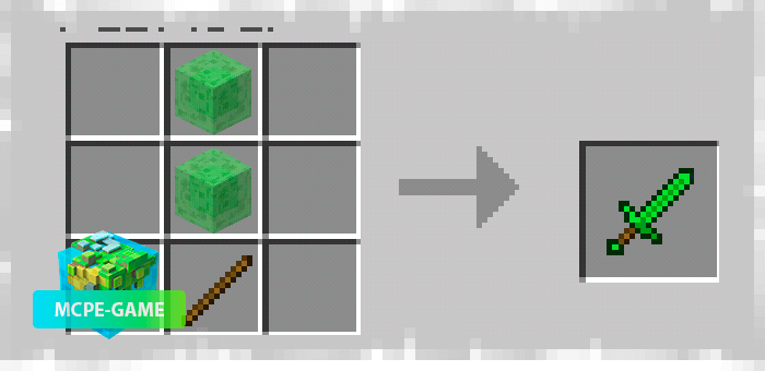 The sword from the slime block