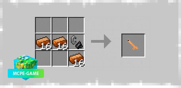 Recipe for the musket part from Nether Ores mod for Minecraft PE