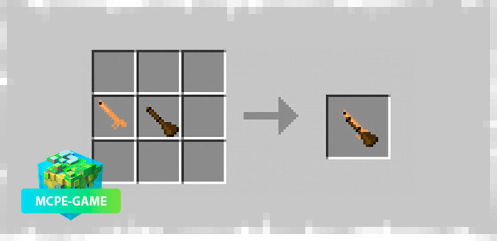Recipe for a ready-made musket from the Nether Ores mod for Minecraft PE