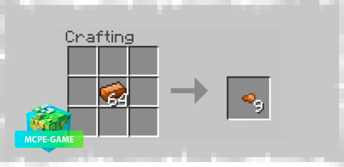 Nugget crafting recipe from Nether Ores mod for Minecraft PE